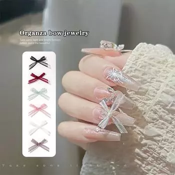 10 шт. ленточных бантов для нейл-арта, украшения для ногтей, фея, аксессуары для самостоятельного изготовления, украшения, кавайные банты для ногтей, декор в японском стиле 6