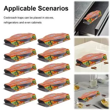 10 шт. липкие ловушки с приманкой для борьбы с вредителями, ловушки для уничтожения тараканов в помещениях