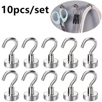 10 шт. LNE12 Магнитный многофункциональный держатель ключей для стены Практичный несущий крючок для хранения на кухне Сильный магнитный крючок