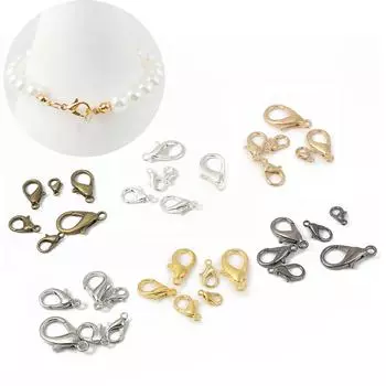 10 шт./лот 10-21 мм DIY браслет ожерелье ювелирный аксессуар золото/серебро/древний синий лобстер кнопки крючки сплав ювелирные изделия фурнитура цепь застежка-лобстер 12mm 10PCS/Pack античный бронзовый