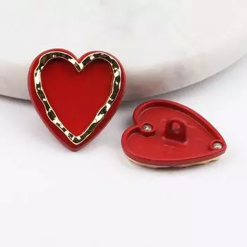 10 шт./лот 15/22 мм нежные красные пуговицы в форме сердца винтажные золотые контурные пуговицы кардиган свитер декоративные пуговицы 15mm