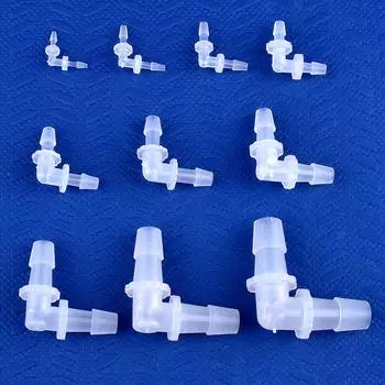 10 шт./лот 1,6~11,1 мм PP угловые соединители для аквариума, аэратора, воздушного насоса, 90-градусное коленчатое соединение, медицинские садовые ирригационные шланговые соединения 1.6mm (10 Pieces)
