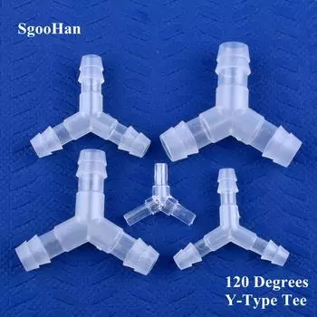 10 шт./лот 4~12 мм пластиковый 120° Y-образный тройник-соединитель для аквариума, адаптер для воздушного насоса, распределитель жидкого газа, садовый шланг для воды в форме пагоды 4mm Flat Mouth(10 Pieces)