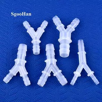 10 шт./лот 4~12 мм PP Y-образный редукционный тройник, фитинги для аэратора аквариума, Y-образное 3-ходовое соединение, садовый полив, пагода, шланговые соединения 4-6-4mm (10 Pieces)