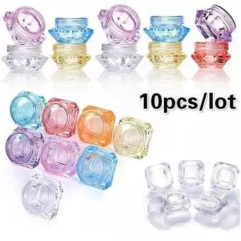 10 шт./лот 5 г косметическая пустая банка тени для век макияж крем для лица бальзам для губ контейнер горшок(Цветной случайный)