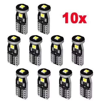 10 шт./лот 6000K белые светодиодные лампы T10 Canbus W5W 168 194 сигнальная лампа плафон для чтения автомобильные внутренние светильники авто 12 В белый