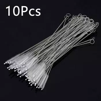 10 шт./лот бутылочная всасывающая трубка питьевые соломинки стеклянная трубка спираль мягкая волосяная соломинка щетки для чистки инструменты щетка для трубок аквариума серебряный
