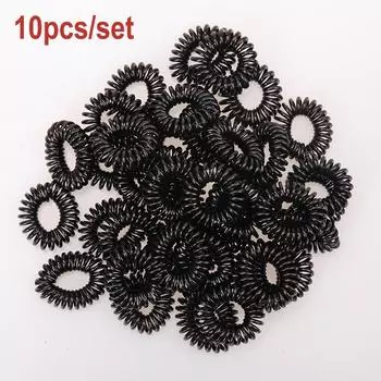 10 шт./лот, черные телефонные провода, резинки для резинок для волос, резинка для волос для девочек, детская резинка