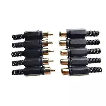 10 шт./лот черный красный видео адаптер припой RCA штекер женский аудио разъем