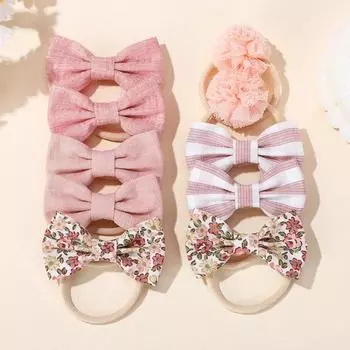 10 шт./лот Детские повязки на голову для девочек Милые головные уборы Бант для малышей Скранчи Заколки для волос Детские заколки Головные уборы Аксессуары для волос