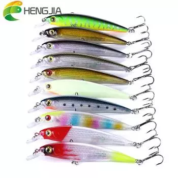 10 шт./лот HENGJIA искусственная жесткая рыболовная приманка гольяна для окуня, тонущей форели, 11 см/14 г/0,5 унции 10pcs sent as picture