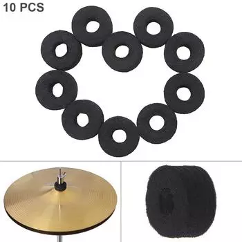 10 шт./лот, хлопковые черные фетровые подушечки для тарелок, утолщенные защитные подушечки, комплект аксессуаров для ударных инструментов