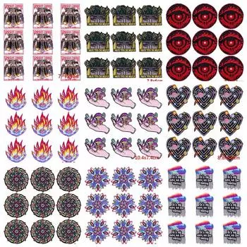 10 шт./лот колдовство магия вышитые нашивки для одежды грибная нашивка термонаклейки на одежду хип-хоп вышитая нашивка