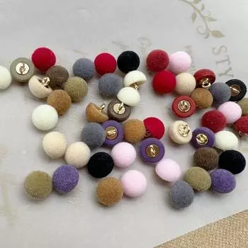 10 шт./лот красивые ворсовые пуговицы с покрытием 10 мм маленькие грибовидные пластиковые пуговицы на ножке зимняя одежда швейные принадлежности 10mm красный