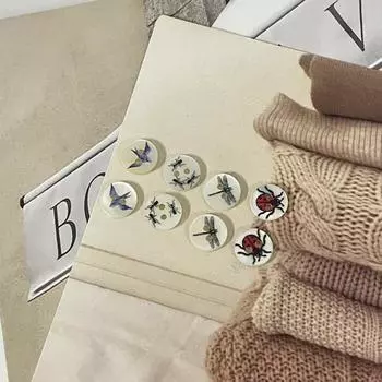 10 шт./лот креативные пуговицы-ласточки с рисунком насекомых 11,5 мм белые ракушки пуговицы с 2 отверстиями блузка рубашка швейные принадлежности 11.5mm