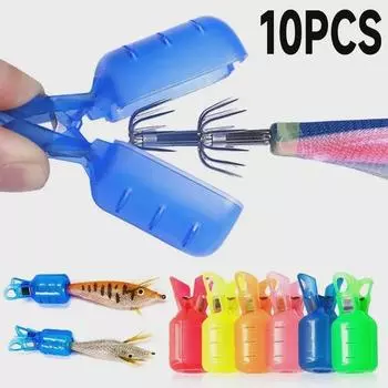 10 шт./лот креветки зонтик крючки защитный чехол для хранения рыболовные принадлежности кальмар джиг чехол S красный