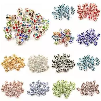 10 шт./лот круглые стразы шарики бусины для изготовления ювелирных изделий браслет ожерелье(3 размера, 12 цветов) 8 mm