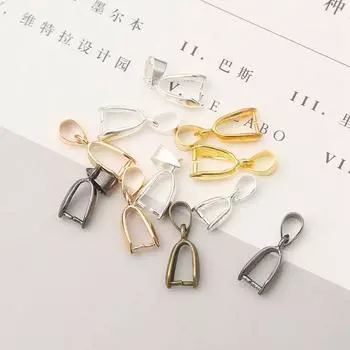 10 шт./лот кулон с фиксированной застежкой, соответствующие бусины для застежки-скобы для самостоятельного изготовления застежки-подвески, ювелирного изделия, аксессуара для изготовления кулонов 5x14mm 10pcs/lot чёрный