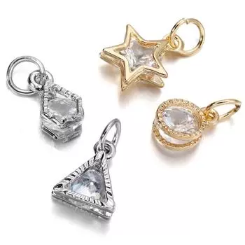 10 шт./лот, металлический сплав золотого цвета со стразами, подвески для серег, ожерелья, подвески, аксессуары для изготовления ювелирных изделий своими руками