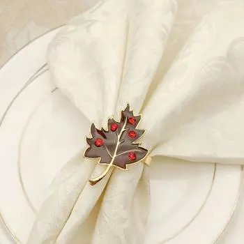 10 шт./лот Металлическое кольцо для салфеток в виде листа, подходит для свадебного банкета, праздничных вечеринок, разноцветное, 10 шт., лот