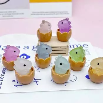 10 шт./лот микро пейзаж светящиеся яйца динозавры миниатюры светятся в темноте украшения из смолы мох пейзаж фея украшение сада 2x3cm разноцветный