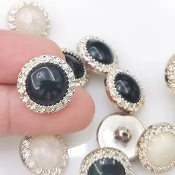 10 шт./лот модные пуговицы для одежды 17,5/21/25 мм золотистого цвета пластиковые пуговицы на ножке аксессуары для шитья одежды 17.5mm чёрный