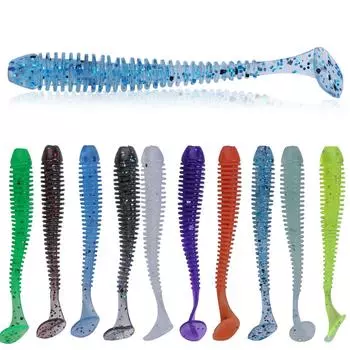 10 шт./лот мягкая резиновая приманка для рыбалки воблер мягкий червь для ловли карпа искусственная силиконовая приманка для плавания