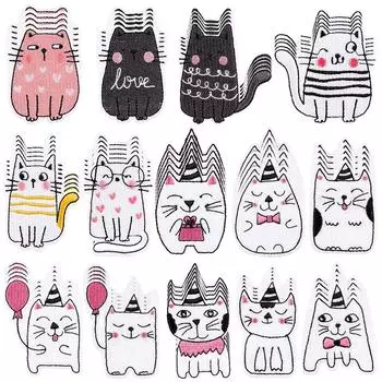 10 шт./лот мультяшные животные нашивки термоклеевые нашивки для одежды термоклеевые нашивки на одежду вышитые нашивки на липучках значки