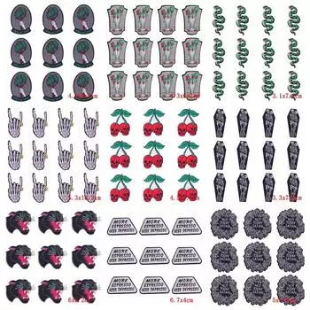 10 шт./лот напечатанные нашивки, термонаклейки на одежду, тканые нашивки с вышивкой для одежды, термоклеевые наклейки, аппликация