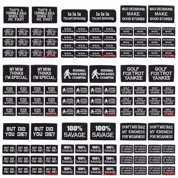 10 шт./лот нашивка с буквами, термоклеящиеся нашивки для одежды, термоклеящиеся нашивки на одежду, нашивка с надписью и пословицей для одежды, пришитая