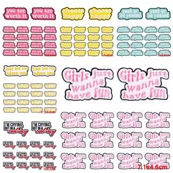 10 шт./лот нашивка с буквами, термоклеящиеся нашивки для одежды, термоклеящиеся нашивки на одежду, мультяшная вышитая нашивка для одежды