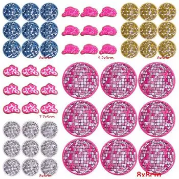 10 шт./лот оптовая продажа диско-шар шляпа нашивка утюг на вышивке нашивки для одежды термоклеевые нашивки на одежду аппликация