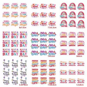 10 шт./лот оптовая продажа мультяшные буквы вышивка вечеринка время нашивка утюг на заплатки для одежды термоклеящиеся нашивки на одежду