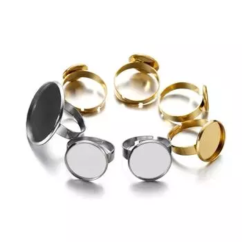 10 шт./лот, регулируемые пустые кольца с покрытием из нержавеющей стали для DIY, кольца ручной работы, изготовление ювелирных изделий, аксессуары для поиска 10mm