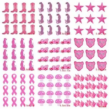 10 шт./лот розовые милые животные вышитые нашивки грибы и машины термонаклейки на одежду термоклеевые нашивки на одежду своими руками