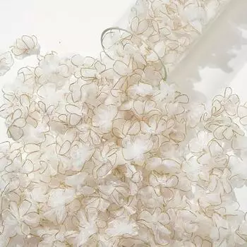 10 шт./лот шифоновые цветы золотые нашивки для ремонта одежды цветочные аппликации Parche жёлтый