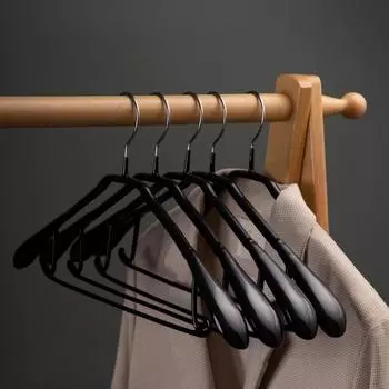 10 шт./лот, широкие плечики, цветные вешалки Macron, бытовые вешалки для одежды, многоцелевые пластиковые вешалки для одежды, пальто, одежды, костюмов, органайзеров чёрный