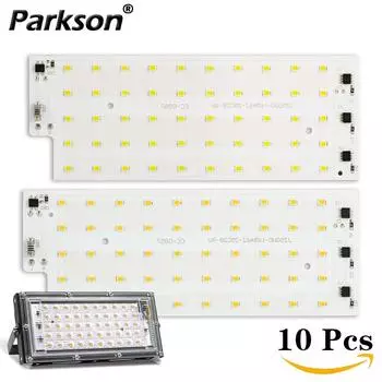 10 шт./лот SMD светодиодный чип лампы 50 Вт Smart IC прожектор SMD 2835 чип 220 В уличный длительный срок службы DIY светодиодная лампа прожектор прожектор освещение