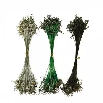 10 шт./лот, стальная леска с защитой от укуса, поводок для стальной проволоки с вертлюгом, рыболовные аксессуары Olta 15cm зелёный