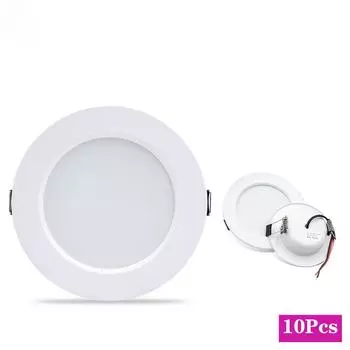 10 шт./лот светодиодный потолочный светильник 110 В 220 В потолочный светильник 5 Вт 9 Вт 12 Вт 15 Вт 18 Вт встраиваемый круглый светильник постоянного тока 12 В 24 В прожектор внутреннего освещения DC24V&Warm White