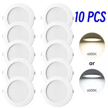 10 шт./лот светодиодный светильник 5 Вт 7 Вт 9 Вт 12 Вт 20 Вт 220 В встраиваемый потолочный светильник круглый светодиодный панельный светильник точечное освещение 7W