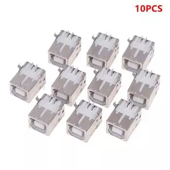 10 шт./лот USB B тип гнездовой разъем G45 квадратный интерфейсный разъем для интерфейса данных принтера серебряный