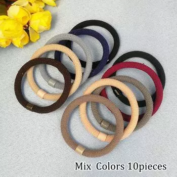 10 шт./лот Высокоэластичные резинки для волос Держатель для хвостика Скранчи Веревка для волос Резинка для волос Повязка на голову Аксессуары для волос для девочек и женщин