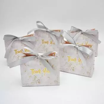 10 шт./лот, вечерние сувениры с мраморным узором, коробка для конфет, упаковка, мини-подарочные пакеты для свадьбы, детского душа, подарочная коробка с галстуком-бабочкой и благодарностью Other