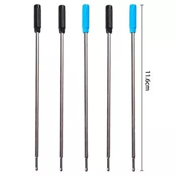 10 шт./лот вращающийся металлический стержень для ручки, специальный картридж для стержня для шариковой ручки синий