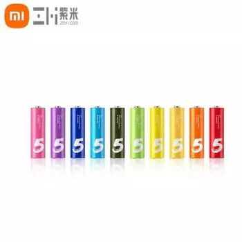10 шт./лот Xiaomi ZMI ZI7 ZI5 AAA AA щелочная батарея Радужные одноразовые батарейки комплект для камеры, мыши, клавиатуры, контроллера, игрушки