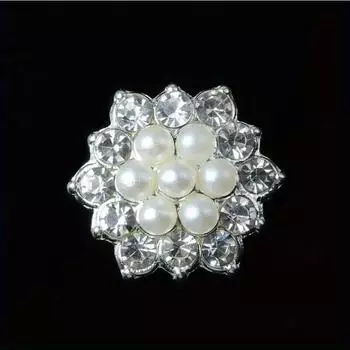 10 шт./лот золотой/серебряный шестигранный сплав жемчуг стразы украшения украшения пуговицы бант для волос DIY украшения аксессуары