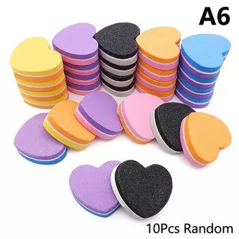 10 шт Love Washable пилочка для ногтей губка блок шлифовальный многоцветный двухсторонний полировальный инструмент уход за ногтями as the picture