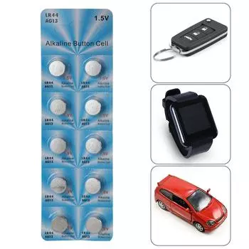 10 шт. LR44 AG13 1,5 В плоские круглые батарейки A76 357 357A LR1154 SR1154 SR44 для игрушек часов игр
