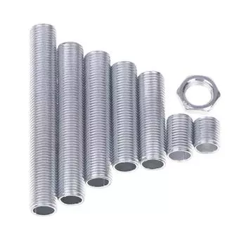 10 шт. M10 трубка для зубчатой лампы металлическая полая резьбовая трубка винт гайка колпачок лампы оцинкованная люстра соединительный стержень фиксированное основание 10X10mm